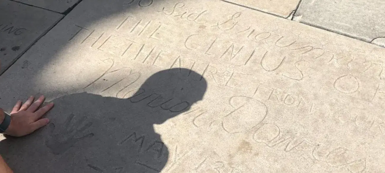 Marion Davies's inscription in the Chinese Theatre forecourt, photographed in 2019